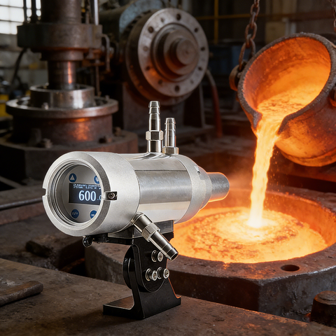 2-color ratio IR pyrometer for measuring 2500 celsius